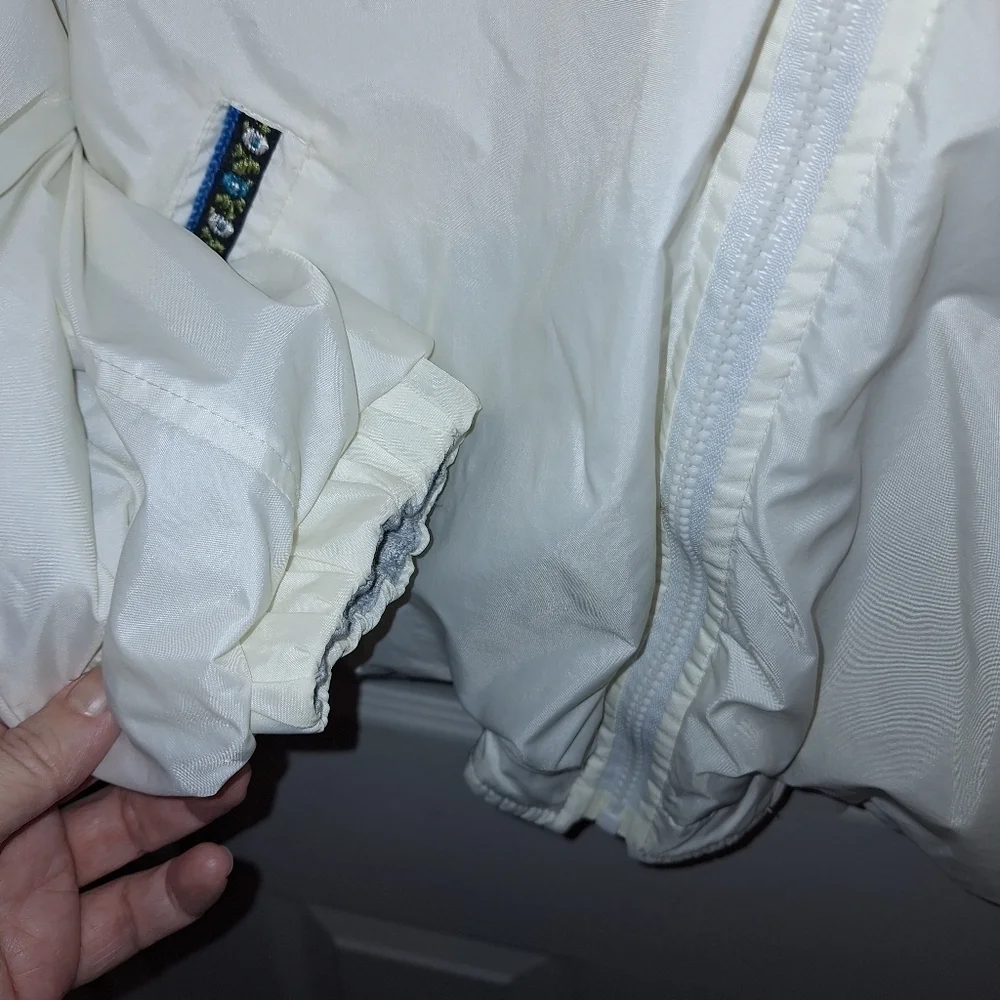 White Reversible Hooded Jacket Coat Medium Large